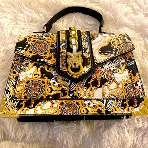 Aldo purse black with gold print